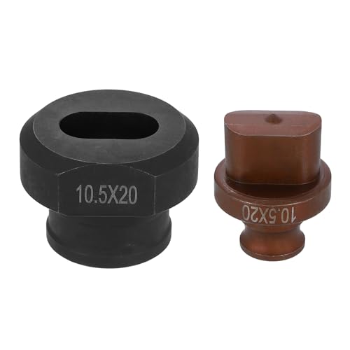 HARFINGTON Hydraulischer Lochstanzer, 10,5 x 20 mm, ovales Loch, 40CR-Stahl, elektrisches Stanzset für MHP-20 JP-20 elektrische Stanzmaschine, Burgunderrot und Schwarz von HARFINGTON