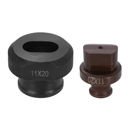 HARFINGTON Hydraulischer Lochstanzer, 11 x 20 mm, ovales Loch, 40CR-Stahl, elektrisches Stanzset für MHP-20 JP-20 elektrische Stanzmaschine, Burgunderrot und Schwarz von HARFINGTON