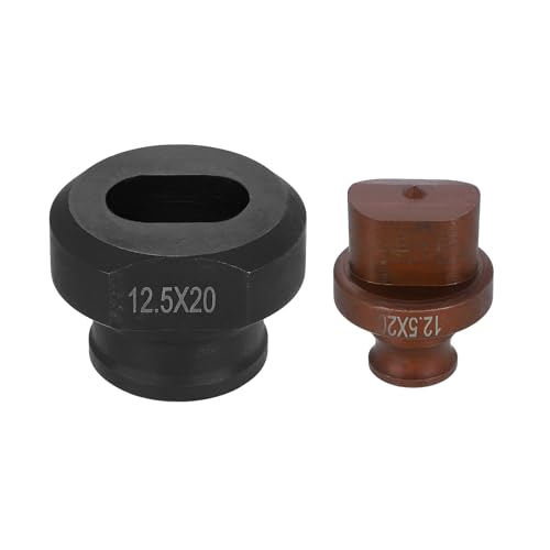 HARFINGTON Hydraulischer Lochstanzer, 12,5 x 20 mm, ovales Loch, 40CR-Stahl, elektrisches Stanzset für MHP-20 JP-20 elektrische Stanzmaschine, Burgunderrot und Schwarz von HARFINGTON