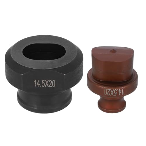 HARFINGTON Hydraulischer Lochstanzer, 14,5 x 20 mm, ovales Loch, 40CR-Stahl, elektrisches Stanzset für MHP-20 JP-20 elektrische Stanzmaschine, Burgunderrot und Schwarz von HARFINGTON