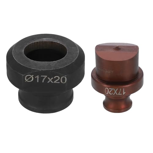 HARFINGTON Hydraulischer Lochstanzer, 17 x 20 mm, ovales Loch, 40CR-Stahl, elektrisches Stanzset für MHP-20 JP-20 elektrische Stanzmaschine, Burgunderrot und Schwarz von HARFINGTON