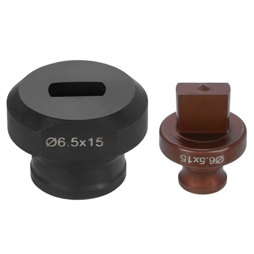 HARFINGTON Hydraulischer Lochstanzer, 6,5 x 15 mm, Schlitzloch, 40CR-Stahl, elektrisches Stanzset für MHP-20 JP-20 elektrische Stanzmaschine, Burgunderrot und Schwarz von HARFINGTON