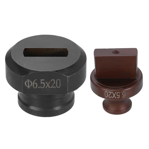 HARFINGTON Hydraulischer Lochstanzer, 6,5 x 20 mm, Schlitzloch, 40CR-Stahl, elektrisches Stanzset für MHP-20 JP-20 elektrische Stanzmaschine, Burgunderrot und Schwarz von HARFINGTON