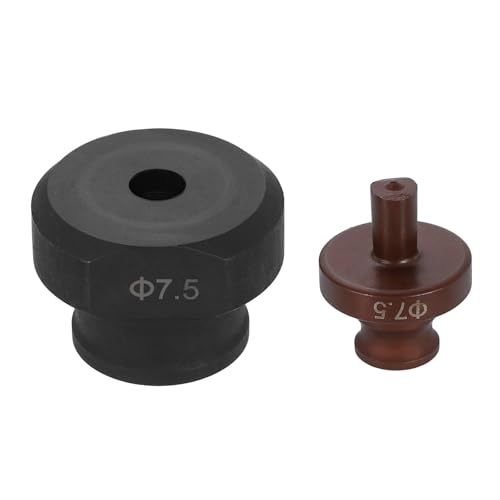 HARFINGTON Hydraulischer Lochstanzer, 7,5 mm, rundes Loch, 40CR-Stahl, elektrisches Stanzset für MHP-20 JP-20 elektrische Stanzmaschine, Burgunderrot und Schwarz von HARFINGTON
