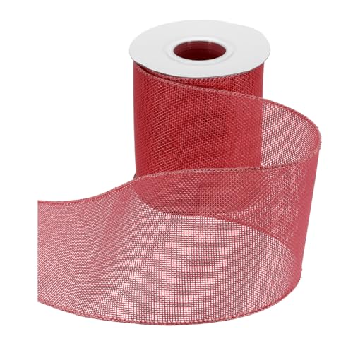 HARFINGTON Juteband mit Draht, 10,2 cm x 9,1 m, Band mit Drahtrand, Kreuz, gewebtes Band für große Schleife, Kranz, Urlaub, Partys, Zuhause und Outdoor-Dekoration, Rosa / Rot HARFINGTON Juteband mit Draht, 10,2 cm x 9,1 m, Band mit Drahtrand, Kreuz, gewebtes Band für große Schleife, Kranz, Urlaub, Partys, Zuhause und Outdoor-Dekoration, Rosa / Rot von HARFINGTON