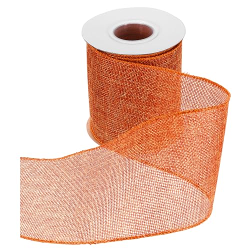 HARFINGTON Juteband mit Draht, 10,2 cm x 9,1 m, Band mit Drahtrand, Kreuz, gewebtes Band für große Schleife, Kranz, Urlaub, Partys, Zuhause und Outdoor-Dekoration, Ziegelrot HARFINGTON Juteband mit Draht, 10,2 cm x 9,1 m, Band mit Drahtrand, Kreuz, gewebtes Band für große Schleife, Kranz, Urlaub, Partys, Zuhause und Outdoor-Dekoration, Ziegelrot von HARFINGTON