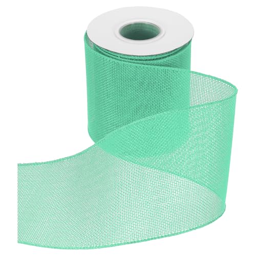 HARFINGTON Juteband mit Draht, 10,2 cm x 9,1 m, mit Drahtrand, Kreuzband, gewebtes Band für große Schleife, Kranz, Urlaub, Partys, Zuhause und Outdoor-Dekoration, Wassergrün HARFINGTON Juteband mit Draht, 10,2 cm x 9,1 m, mit Drahtrand, Kreuzband, gewebtes Band für große Schleife, Kranz, Urlaub, Partys, Zuhause und Outdoor-Dekoration, Wassergrün von HARFINGTON