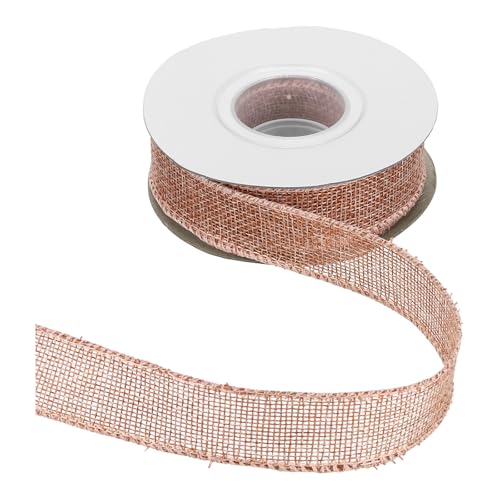 HARFINGTON Juteband mit Draht, 2,5 cm x 9,1 m, mit Drahtrand, Kreuz, gewebtes Band für große Schleife, Kranz, Urlaub, Partys, Zuhause und Outdoor-Dekoration, Beige HARFINGTON Juteband mit Draht, 2,5 cm x 9,1 m, mit Drahtrand, Kreuz, gewebtes Band für große Schleife, Kranz, Urlaub, Partys, Zuhause und Outdoor-Dekoration, Beige von HARFINGTON