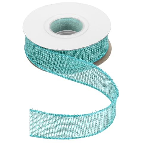 HARFINGTON Juteband mit Draht, 2,5 cm x 9,1 m, mit Drahtrand, Kreuz, gewebtes Band für große Schleife, Kranz, Urlaub, Partys, Zuhause und Outdoor-Dekoration, Inselblau HARFINGTON Juteband mit Draht, 2,5 cm x 9,1 m, mit Drahtrand, Kreuz, gewebtes Band für große Schleife, Kranz, Urlaub, Partys, Zuhause und Outdoor-Dekoration, Inselblau von HARFINGTON