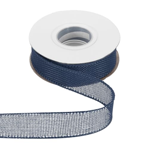 HARFINGTON Juteband mit Draht, 2,5 cm x 9,1 m, mit Drahtrand, Kreuz, gewebtes Band für große Schleife, Kranz, Urlaub, Partys, Zuhause und Outdoor-Dekoration, Marineblau HARFINGTON Juteband mit Draht, 2,5 cm x 9,1 m, mit Drahtrand, Kreuz, gewebtes Band für große Schleife, Kranz, Urlaub, Partys, Zuhause und Outdoor-Dekoration, Marineblau von HARFINGTON