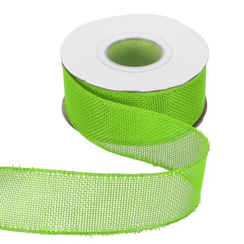 HARFINGTON Juteband mit Draht, 3,8 cm x 9,1 m, Band mit Drahtrand, Kreuz, gewebt, für große Schleife, Kranz, Urlaub, Partys, Zuhause und Outdoor-Dekoration, Hellgrün HARFINGTON Juteband mit Draht, 3,8 cm x 9,1 m, Band mit Drahtrand, Kreuz, gewebt, für große Schleife, Kranz, Urlaub, Partys, Zuhause und Outdoor-Dekoration, Hellgrün von HARFINGTON
