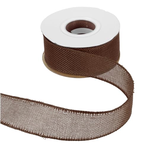HARFINGTON Juteband mit Draht, 3,8 cm x 9,1 m, Band mit Drahtrand, Kreuz, gewebtes Band für große Schleife, Kranz, Urlaub, Partys, Zuhause und Outdoor-Dekoration, Braun HARFINGTON Juteband mit Draht, 3,8 cm x 9,1 m, Band mit Drahtrand, Kreuz, gewebtes Band für große Schleife, Kranz, Urlaub, Partys, Zuhause und Outdoor-Dekoration, Braun von HARFINGTON