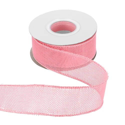 HARFINGTON Juteband mit Draht, 3,8 cm x 9,1 m, Band mit Drahtrand, Kreuz, gewebtes Band für große Schleife, Kranz, Urlaub, Partys, Zuhause und Outdoor-Dekoration, Rosa HARFINGTON Juteband mit Draht, 3,8 cm x 9,1 m, Band mit Drahtrand, Kreuz, gewebtes Band für große Schleife, Kranz, Urlaub, Partys, Zuhause und Outdoor-Dekoration, Rosa von HARFINGTON