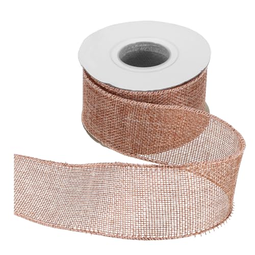 HARFINGTON Juteband mit Draht, 5,1 cm x 9,1 m, Band mit Drahtrand, Kreuz, gewebtes Band für große Schleife, Kranz, Urlaub, Partys, Zuhause und Outdoor-Dekoration, Beige HARFINGTON Juteband mit Draht, 5,1 cm x 9,1 m, Band mit Drahtrand, Kreuz, gewebtes Band für große Schleife, Kranz, Urlaub, Partys, Zuhause und Outdoor-Dekoration, Beige von HARFINGTON
