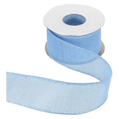 HARFINGTON Juteband mit Draht, 5,1 cm x 9,1 m, Band mit Drahtrand, Kreuz, gewebtes Band für große Schleife, Kranz, Urlaub, Partys, Zuhause und Outdoor-Dekoration, Hellblau HARFINGTON Juteband mit Draht, 5,1 cm x 9,1 m, Band mit Drahtrand, Kreuz, gewebtes Band für große Schleife, Kranz, Urlaub, Partys, Zuhause und Outdoor-Dekoration, Hellblau von HARFINGTON