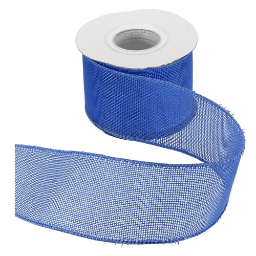 HARFINGTON Juteband mit Draht, 6,4 cm x 9,1 m, Band mit Drahtrand, Kreuz, gewebt, für große Schleife, Kranz, Urlaub, Partys, Zuhause und Outdoor-Dekoration, Dunkelblau HARFINGTON Juteband mit Draht, 6,4 cm x 9,1 m, Band mit Drahtrand, Kreuz, gewebt, für große Schleife, Kranz, Urlaub, Partys, Zuhause und Outdoor-Dekoration, Dunkelblau von HARFINGTON