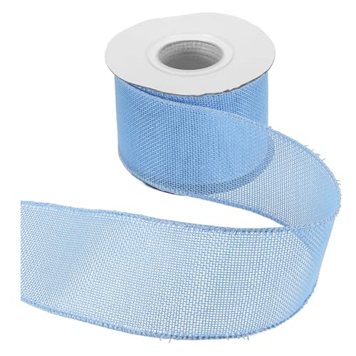 HARFINGTON Juteband mit Draht, 6,4 cm x 9,1 m, Band mit Drahtrand, Kreuz, gewebt, für große Schleife, Kranz, Urlaub, Partys, Zuhause und Outdoor-Dekoration, Hellblau HARFINGTON Juteband mit Draht, 6,4 cm x 9,1 m, Band mit Drahtrand, Kreuz, gewebt, für große Schleife, Kranz, Urlaub, Partys, Zuhause und Outdoor-Dekoration, Hellblau von HARFINGTON