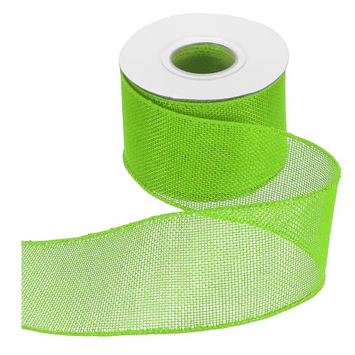 HARFINGTON Juteband mit Draht, 6,4 cm x 9,1 m, Band mit Drahtrand, Kreuz, gewebtes Band für große Schleife, Kranz, Urlaub, Partys, Heim- und Outdoor-Dekoration, Hellgrün HARFINGTON Juteband mit Draht, 6,4 cm x 9,1 m, Band mit Drahtrand, Kreuz, gewebtes Band für große Schleife, Kranz, Urlaub, Partys, Heim- und Outdoor-Dekoration, Hellgrün von HARFINGTON