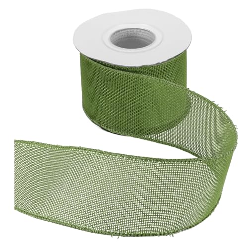 HARFINGTON Juteband mit Draht, 6,4 cm x 9,1 m, Band mit Drahtrand, Kreuz, gewebtes Band für große Schleife, Kranz, Urlaub, Partys, Zuhause und Outdoor-Dekoration, Dunkelgrün HARFINGTON Juteband mit Draht, 6,4 cm x 9,1 m, Band mit Drahtrand, Kreuz, gewebtes Band für große Schleife, Kranz, Urlaub, Partys, Zuhause und Outdoor-Dekoration, Dunkelgrün von HARFINGTON