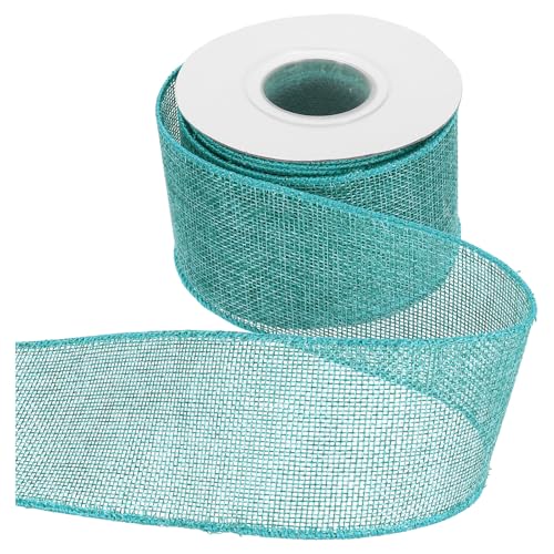 HARFINGTON Juteband mit Draht, 6,4 cm x 9,1 m, Band mit Drahtrand, Kreuz, gewebtes Band für große Schleife, Kranz, Urlaub, Partys, Zuhause und Outdoor-Dekoration, Inselblau HARFINGTON Juteband mit Draht, 6,4 cm x 9,1 m, Band mit Drahtrand, Kreuz, gewebtes Band für große Schleife, Kranz, Urlaub, Partys, Zuhause und Outdoor-Dekoration, Inselblau von HARFINGTON
