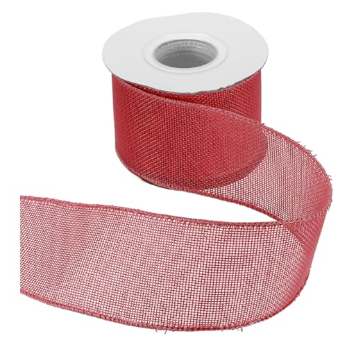 HARFINGTON Juteband mit Draht, 6,4 cm x 9,1 m, Band mit Drahtrand, Kreuz, gewebtes Band für große Schleife, Kranz, Urlaub, Partys, Zuhause und Outdoor-Dekoration, Rosa / Rot HARFINGTON Juteband mit Draht, 6,4 cm x 9,1 m, Band mit Drahtrand, Kreuz, gewebtes Band für große Schleife, Kranz, Urlaub, Partys, Zuhause und Outdoor-Dekoration, Rosa / Rot von HARFINGTON