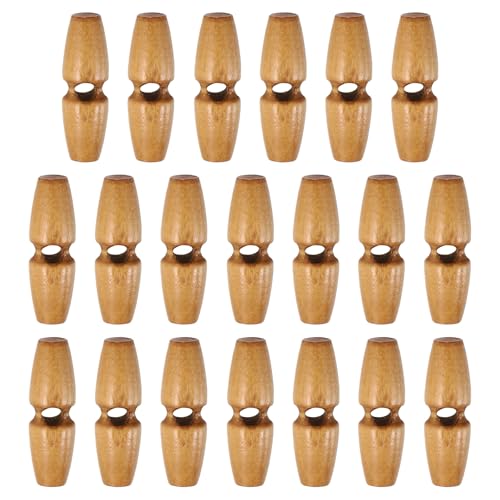 HARFINGTON Knebelknöpfe aus Holz, 30 mm, Einzelloch, Olivenhorn, Nähknöpfe für Mantel, Pullover, Kleidung, DIY, Handwerk, Hellbraun, 20 Stück HARFINGTON Knebelknöpfe aus Holz, 30 mm, Einzelloch, Olivenhorn, Nähknöpfe für Mantel, Pullover, Kleidung, DIY, Handwerk, Hellbraun, 20 Stück von HARFINGTON