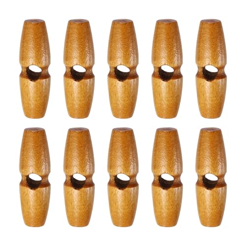 HARFINGTON Knebelknöpfe aus Holz, 35 mm, Einzelloch, Olivenhorn, Nähknöpfe für Mantel, Pullover, Kleidung, Basteln, Mittelbraun, 10 Stück HARFINGTON Knebelknöpfe aus Holz, 35 mm, Einzelloch, Olivenhorn, Nähknöpfe für Mantel, Pullover, Kleidung, Basteln, Mittelbraun, 10 Stück von HARFINGTON