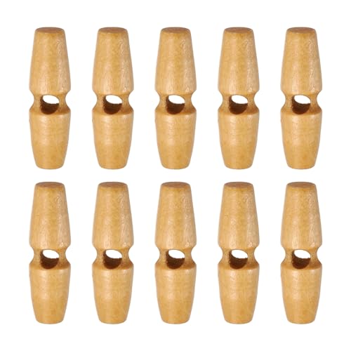 HARFINGTON Knebelknöpfe aus Holz, 40 mm, Einzelloch, Olivenhorn, Nähknöpfe für Mantel, Pullover, Kleidung, Basteln, Hellbraun, 10 Stück HARFINGTON Knebelknöpfe aus Holz, 40 mm, Einzelloch, Olivenhorn, Nähknöpfe für Mantel, Pullover, Kleidung, Basteln, Hellbraun, 10 Stück von HARFINGTON