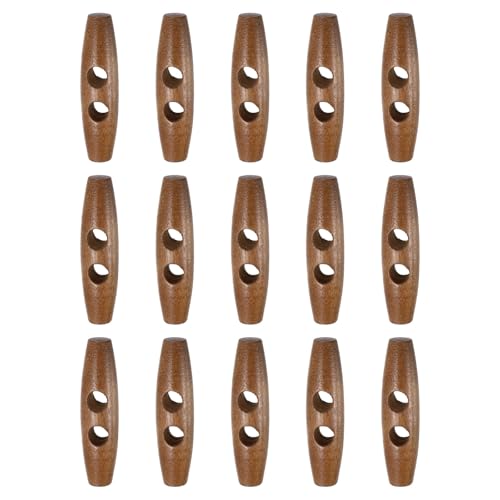 HARFINGTON Knebelknöpfe aus Holz, 55 mm, Doppelloch, Olivenhorn, Nähknöpfe für Mantel, Pullover, Kleidung, Basteln, Hellbraun, 15 Stück HARFINGTON Knebelknöpfe aus Holz, 55 mm, Doppelloch, Olivenhorn, Nähknöpfe für Mantel, Pullover, Kleidung, Basteln, Hellbraun, 15 Stück von HARFINGTON