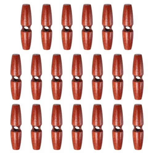 HARFINGTON Knebelknöpfe aus Holz, 60 mm, Einzelloch, Olivenhorn, Nähknöpfe für Mantel, Pullover, Kleidung, Basteln, Rot, Kaffee, 20 Stück HARFINGTON Knebelknöpfe aus Holz, 60 mm, Einzelloch, Olivenhorn, Nähknöpfe für Mantel, Pullover, Kleidung, Basteln, Rot, Kaffee, 20 Stück von HARFINGTON