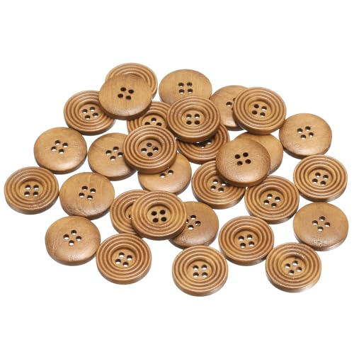HARFINGTON Knöpfe mit 4 Löchern, zum Nähen, 20 mm, handgefertigt, Holz, Ersatz für Kleidung, Dekoration, DIY-Zubehör, Khaki, 30 Stück HARFINGTON Knöpfe mit 4 Löchern, zum Nähen, 20 mm, handgefertigt, Holz, Ersatz für Kleidung, Dekoration, DIY-Zubehör, Khaki, 30 Stück von HARFINGTON