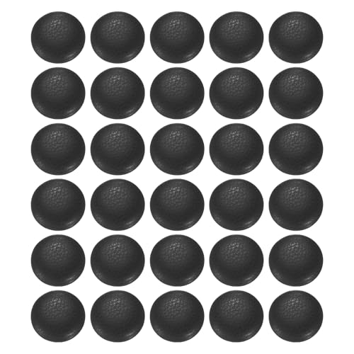 HARFINGTON Knöpfe mit Kunstlederbezug, 12,5 mm (20 l), runder Kunststoffschaft, Ersatzknöpfe für Kleidung, Dekoration, DIY-Zubehör, Schwarz, 30 Stück von HARFINGTON