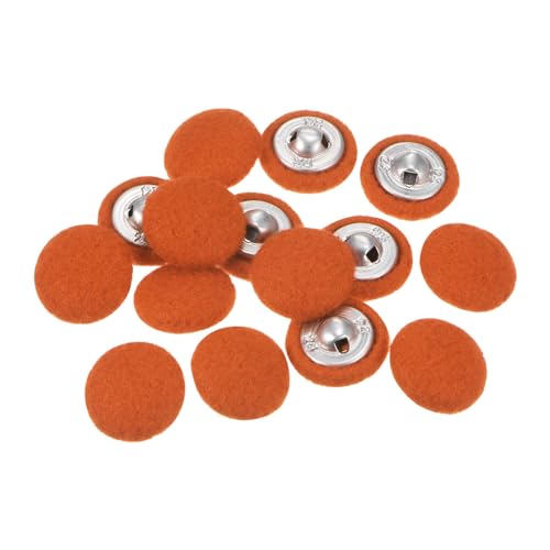 HARFINGTON Knöpfe mit Stoffbezug, 24 l, runde Löcher, Metallschaft, Nähknöpfe für Anzüge, Kleid, Blusen, Orange, 10 Stück HARFINGTON Knöpfe mit Stoffbezug, 24 l, runde Löcher, Metallschaft, Nähknöpfe für Anzüge, Kleid, Blusen, Orange, 10 Stück von HARFINGTON