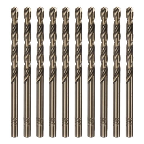 HARFINGTON Kobalt-Bohrer, 4,6 mm, M35, Hochgeschwindigkeitsstahl, HSS, Spiralbohrer, Werkzeug für Edelstahl, Kupfer, Holz, Kunststoff und andere harte Materialien, 10 Stück HARFINGTON Kobalt-Bohrer, 4,6 mm, M35, Hochgeschwindigkeitsstahl, HSS, Spiralbohrer, Werkzeug für Edelstahl, Kupfer, Holz, Kunststoff und andere harte Materialien, 10 Stück von HARFINGTON