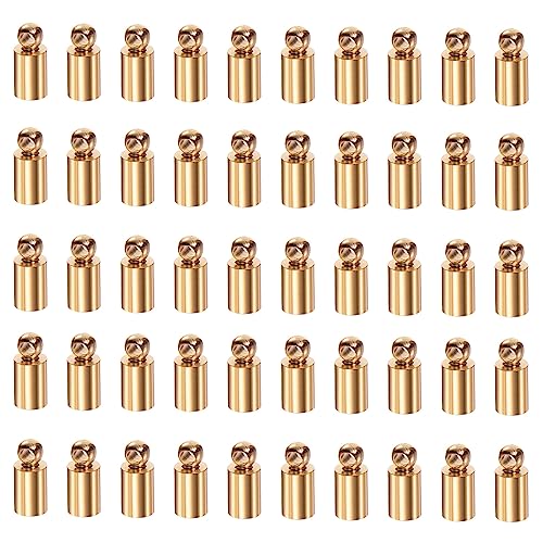 HARFINGTON Kordel-Endkappen, 3,5 mm, Innendurchmesser, Kupfersäule, Endkappen für DIY-Armbänder, Halsketten, Quasten, Roségold, 50 Stück HARFINGTON Kordel-Endkappen, 3,5 mm, Innendurchmesser, Kupfersäule, Endkappen für DIY-Armbänder, Halsketten, Quasten, Roségold, 50 Stück von HARFINGTON