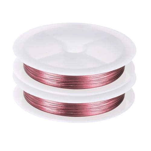 HARFINGTON Kunstdraht, 25 m Länge, 28 Gauge, Edelstahl, für Schmuckherstellung, Schmuckherstellung, Basteln, Rosa, 2 Stück HARFINGTON Kunstdraht, 25 m Länge, 28 Gauge, Edelstahl, für Schmuckherstellung, Schmuckherstellung, Basteln, Rosa, 2 Stück von HARFINGTON