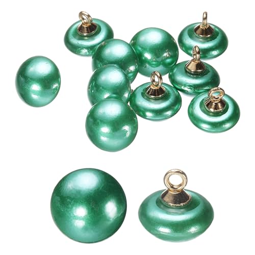 HARFINGTON Kunststoffknöpfe, 10 mm, Pilz-Typ, gewölbt, rund, Nähzubehör, mit Goldschaft, für Jacke, Mantel, Hemd, Hochzeitskleider, Grün, 10 Stück HARFINGTON Kunststoffknöpfe, 10 mm, Pilz-Typ, gewölbt, rund, Nähzubehör, mit Goldschaft, für Jacke, Mantel, Hemd, Hochzeitskleider, Grün, 10 Stück von HARFINGTON