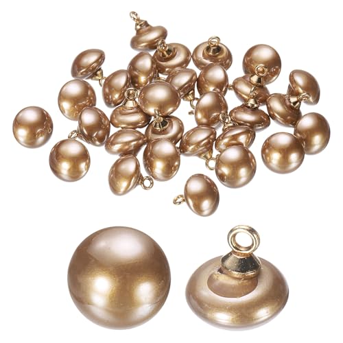 HARFINGTON Kunststoffknöpfe, 10 mm, Pilzform, gewölbt, rund, Nähzubehör, mit Goldschaft, für Jacke, Mantel, Hemd, Hochzeitskleider, Khaki, 30 Stück HARFINGTON Kunststoffknöpfe, 10 mm, Pilzform, gewölbt, rund, Nähzubehör, mit Goldschaft, für Jacke, Mantel, Hemd, Hochzeitskleider, Khaki, 30 Stück von HARFINGTON