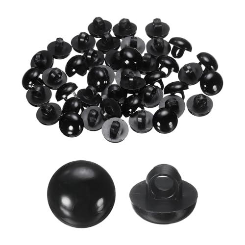 HARFINGTON Kunststoffknöpfe, 10 mm, Pilzform, gewölbt, rund, Nähzubehör, mit Schaft für Jacke, Mantel, Hemd, Hochzeitskleider, Schwarz, 50 Stück HARFINGTON Kunststoffknöpfe, 10 mm, Pilzform, gewölbt, rund, Nähzubehör, mit Schaft für Jacke, Mantel, Hemd, Hochzeitskleider, Schwarz, 50 Stück von HARFINGTON