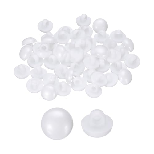 HARFINGTON Kunststoffknöpfe, 10 mm, Pilzform, gewölbt, rund, Nähzubehör, mit Schaft für Jacke, Mantel, Hemd, Hochzeitskleider, Weiß, 50 Stück HARFINGTON Kunststoffknöpfe, 10 mm, Pilzform, gewölbt, rund, Nähzubehör, mit Schaft für Jacke, Mantel, Hemd, Hochzeitskleider, Weiß, 50 Stück von HARFINGTON