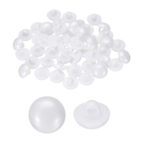 HARFINGTON Kunststoffknöpfe, 12 mm, gewölbt, rund, mit Schaft, für Jacke, Mantel, Hemd, Hochzeitskleider, Weiß, 50 Stück HARFINGTON Kunststoffknöpfe, 12 mm, gewölbt, rund, mit Schaft, für Jacke, Mantel, Hemd, Hochzeitskleider, Weiß, 50 Stück von HARFINGTON