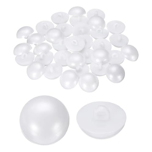 HARFINGTON Kunststoffknöpfe, 20 mm, gewölbt, rund, mit Schaft, für Jacke, Mantel, Hemd, Hochzeitskleider, Weiß, 50 Stück HARFINGTON Kunststoffknöpfe, 20 mm, gewölbt, rund, mit Schaft, für Jacke, Mantel, Hemd, Hochzeitskleider, Weiß, 50 Stück von HARFINGTON