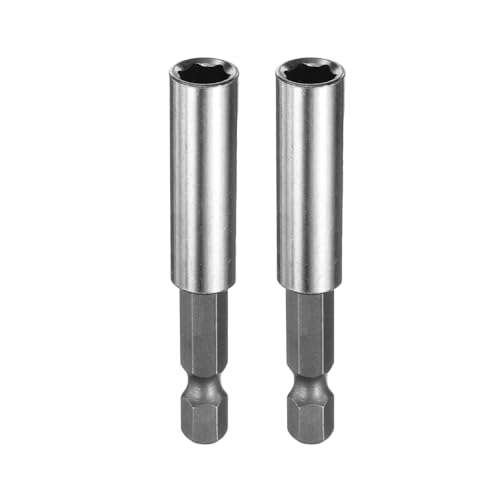 HARFINGTON Magnetischer Bithalter, 6,1 cm Länge, 6,35 mm Sechskantschaft, Edelstahl, SUS304 Verlängerung, Schraubendreher, Bithalter, Schnellwechsel-Bit-Adapter, 2 Stück von HARFINGTON