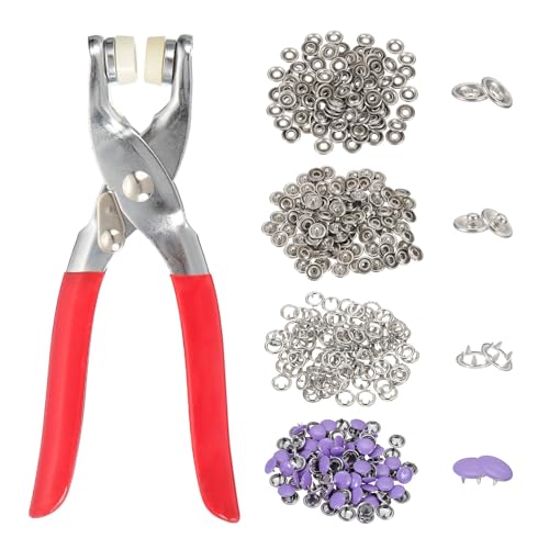 HARFINGTON Metall-Druckknöpfe, 10 mm, solide Zinken, Druckknöpfe mit Verschlusszange zum Nähen, Stoff, Leder, Kleidung, Basteln, Lila, 200 Stück HARFINGTON Metall-Druckknöpfe, 10 mm, solide Zinken, Druckknöpfe mit Verschlusszange zum Nähen, Stoff, Leder, Kleidung, Basteln, Lila, 200 Stück von HARFINGTON