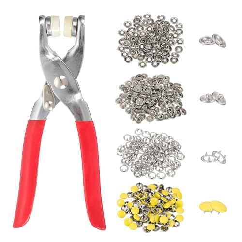 HARFINGTON Metall-Druckknöpfe, 100 Stück, 10 mm, solide Zinken, Druckknöpfe mit Verschlusszange zum Nähen, Stoff, Leder, Kleidung, Basteln, Gelb HARFINGTON Metall-Druckknöpfe, 100 Stück, 10 mm, solide Zinken, Druckknöpfe mit Verschlusszange zum Nähen, Stoff, Leder, Kleidung, Basteln, Gelb von HARFINGTON