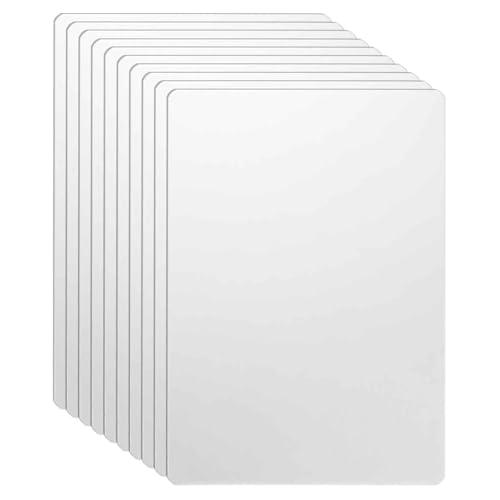 HARFINGTON Metall-Visitenkarten, 11,9 x 7,9 x 0,1 cm, 304 Edelstahl, Spiegel-Lasergravurkarten, benutzerdefinierte Rohlinge, CNC-Gravurbögen für Haus, Büro, DIY-Geschenkeinladungen, Weiß, 10 Stück von HARFINGTON