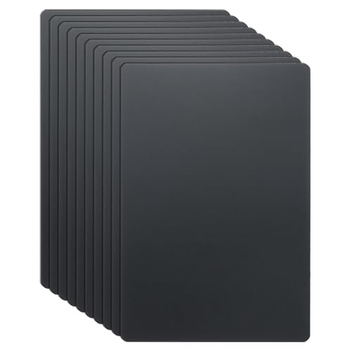 HARFINGTON Metall-Visitenkarten, 6,6 x 4,6 x 0,000 cm, 201 Edelstahl, Spiegel-Titan, Laser-Gravur, Karten, benutzerdefinierte Blanko-CNC-Gravur, Blatt, für Haus, Büro, DIY-Geschenkeinladungen, Schwarz von HARFINGTON