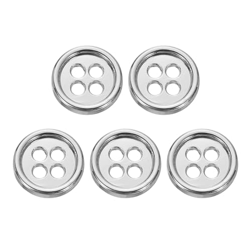 HARFINGTON Metallknöpfe, 10 mm, 4 Löcher, Legierung, runde Knöpfe, Basteln, Nähzubehör, für Kleidung, DIY, Basteln, Dekoration, Weiß, 5 Stück HARFINGTON Metallknöpfe, 10 mm, 4 Löcher, Legierung, runde Knöpfe, Basteln, Nähzubehör, für Kleidung, DIY, Basteln, Dekoration, Weiß, 5 Stück von HARFINGTON