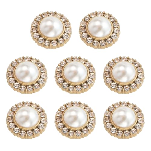 HARFINGTON Metallknöpfe, 12,5 mm, Zinklegierung, runde Knöpfe, Perlen, Nähzubehör, für Kleidung, DIY, Basteln, Dekoration, Gold, 8 Stück von HARFINGTON