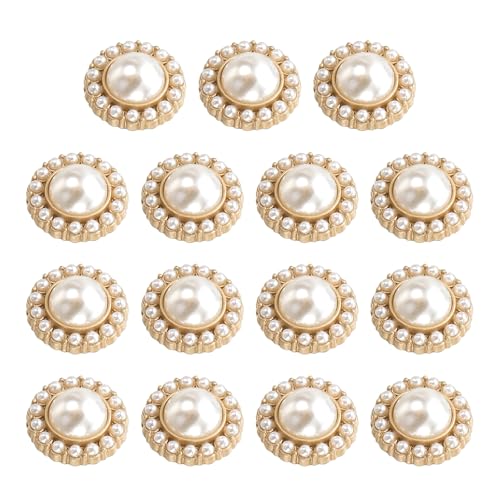 HARFINGTON Metallknöpfe, 12,5 mm, Zinklegierung, runde Knöpfe, Perlen, Nähzubehör, für Kleidung, DIY, Handwerk, Gold, 15 Stück von HARFINGTON